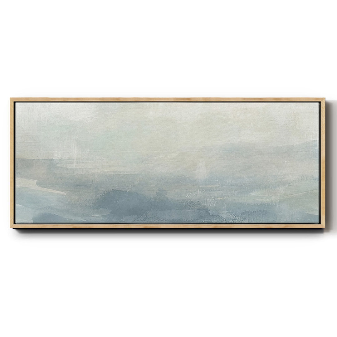 Tone Scape V- Framed Canvas Wrought Studio™ Frame Color: Natural Size: 24" H x 60" W x 1.5" D