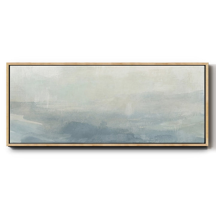 Tone Scape V- Framed Canvas Wrought Studio™ Frame Color: Natural Size: 24" H x 60" W x 1.5" D