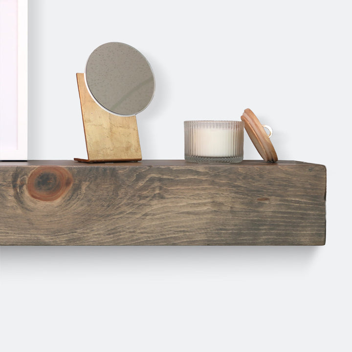 Melodye Rustic Fireplace Shelf Mantel Ebern Designs Shelf Length: 36 in., Finish: Aged Barrel