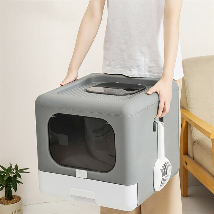Extra Large Hooded Cat Litter Box With Top Entrance Tucker Murphy Pet™