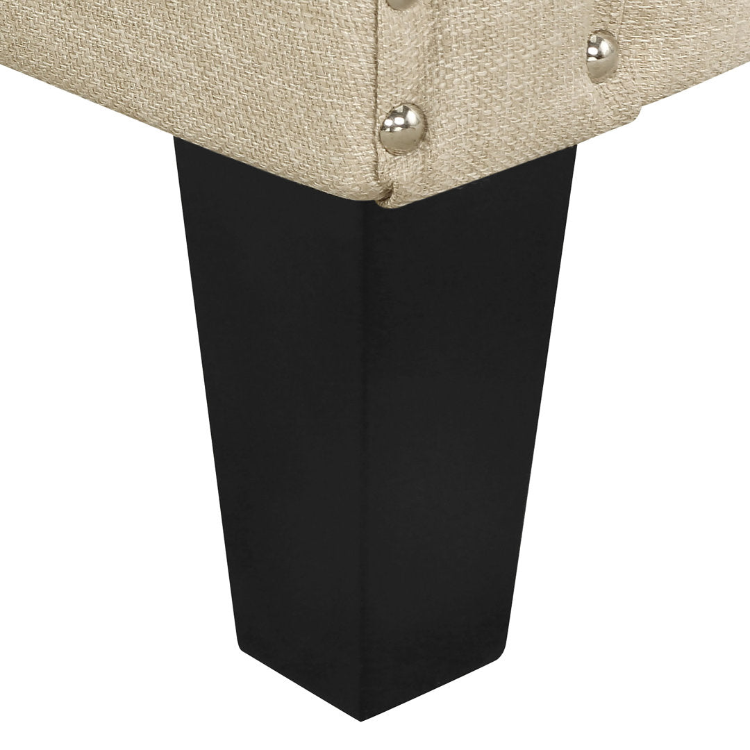 Hilga Erica Accent Armchair With Chrome Nailhead Trim Winston Porter Fabric: Beige Polyester Blend