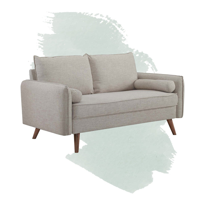 Modway Revive Upholstered Fabric Loveseat Modway Upholstery Color: Beige Polyester Blend