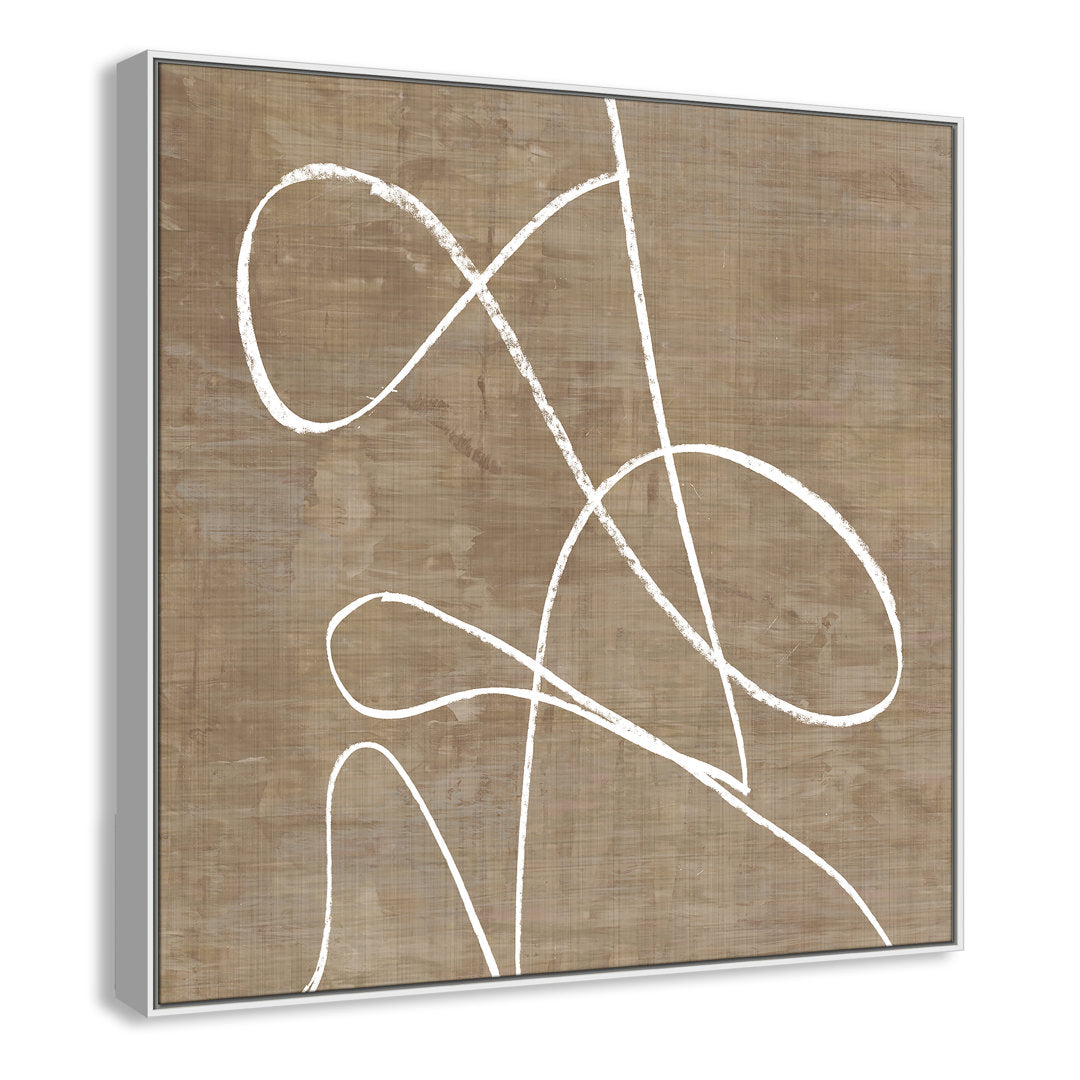 Swooping Lines - Floater Frame Painting on Canvas Joss & Main Size: 46.5" H x 46.5" W x 2" D Format: White