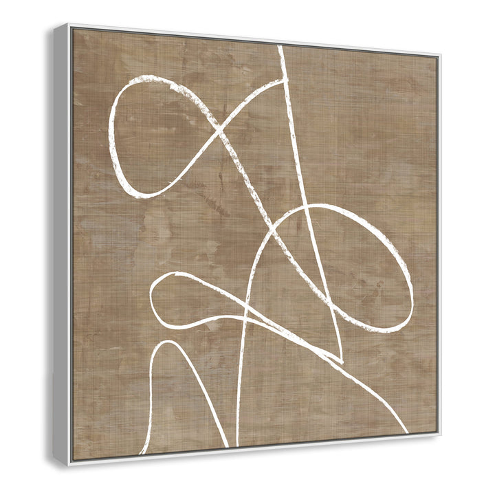 Swooping Lines - Floater Frame Painting on Canvas Joss & Main Size: 46.5" H x 46.5" W x 2" D Format: White