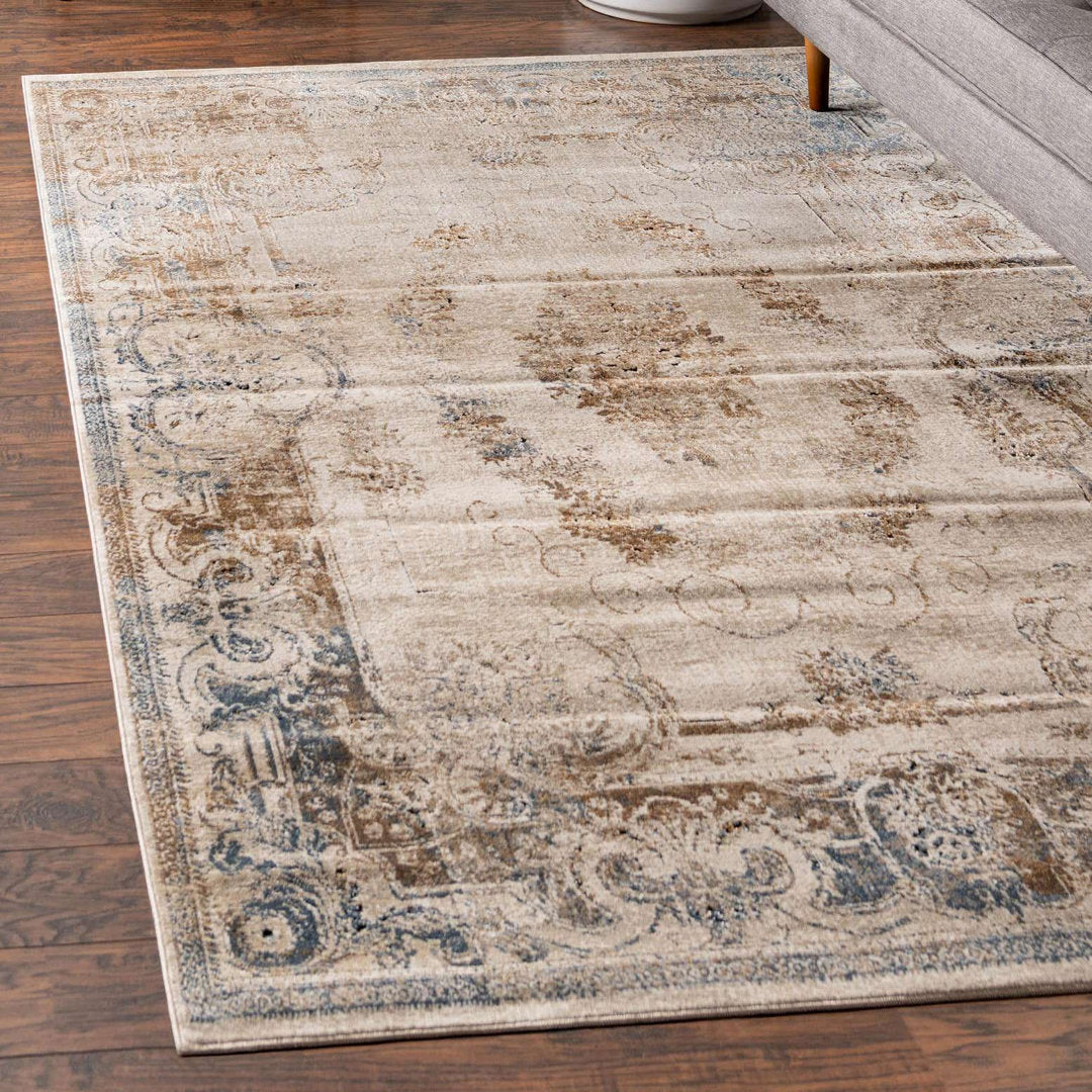Arlindo Oriental Beige/Brown/Gray/Blue Area Rug Lark Manor™ Rug Size: Rectangle 3'3" x 5'3"