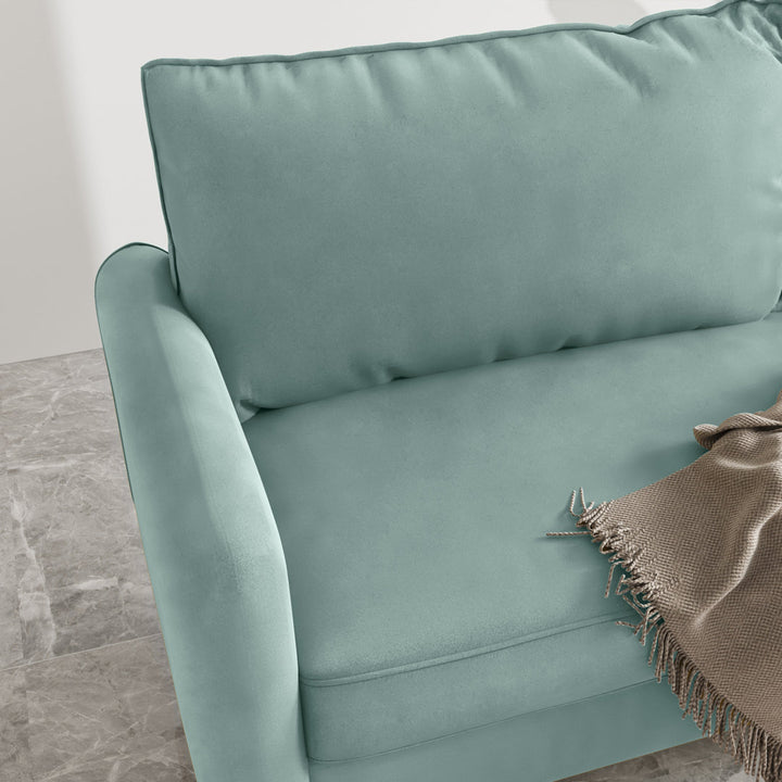 Anacapa 70" Velvet Round Arm Sofa Corrigan Studio® Fabric: Aqua Turquoise Velvet