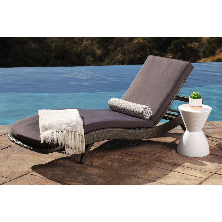 Cleghorn 79" Long Reclining Single Chaise Sunbrella with Cushion Ivy Bronx Color: Seal Gray