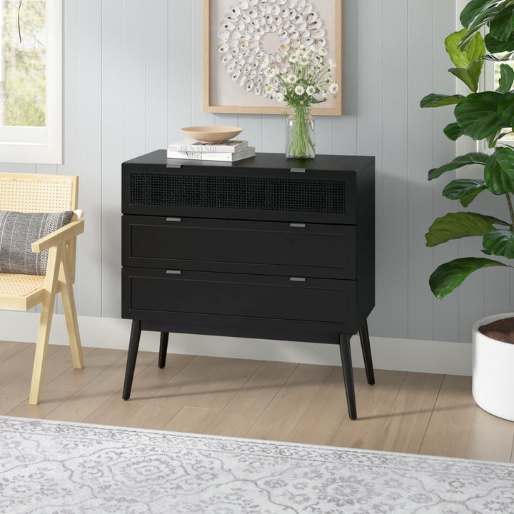 Keanu 3 Drawer 36" W Chest Sand & Stable™ Color: Black