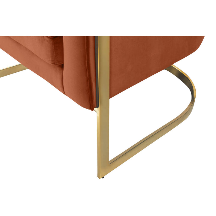 Barnicle 30" Wide Velvet Barrel Chair Everly Quinn Body Fabric: Cognac Velvet