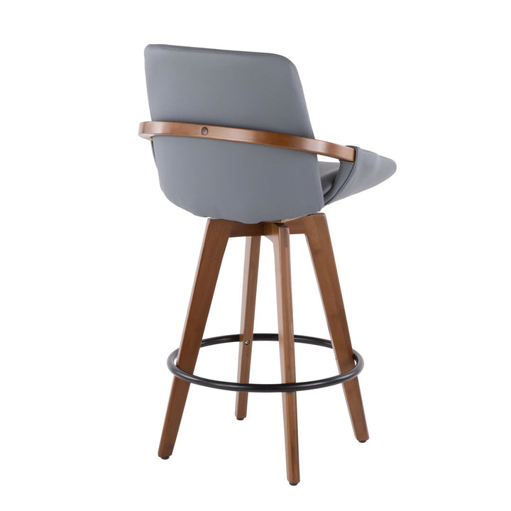 Whitacre Swivel Stool Wade Logan® Seat Height: Counter Stool (26" Seat Height), Upholstery: Gray Faux Leather