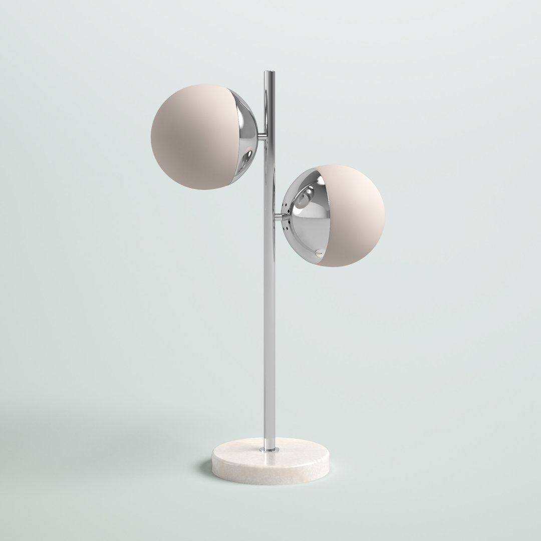 Yearby 23" Table Lamp Mercury Row® Base Color: Chrome, Shade Color: Frosted White
