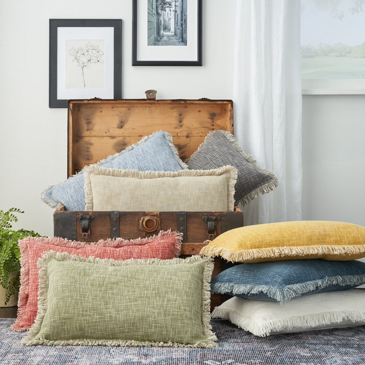 ZH017-014024 Rectangular Cotton Pillow Cover & Insert Nicole Curtis Color: Navy Blue