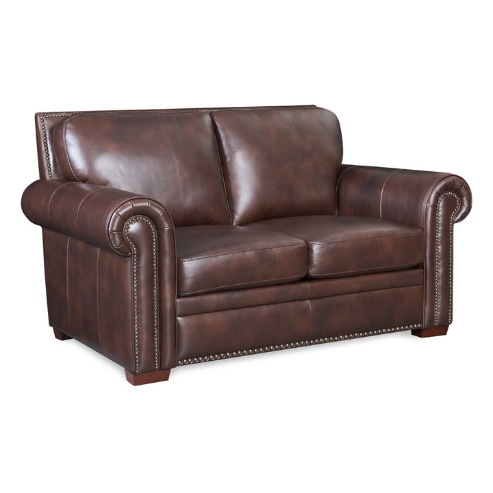 Iwan 67" Genuine Leather Rolled Arm Loveseat Canora Grey