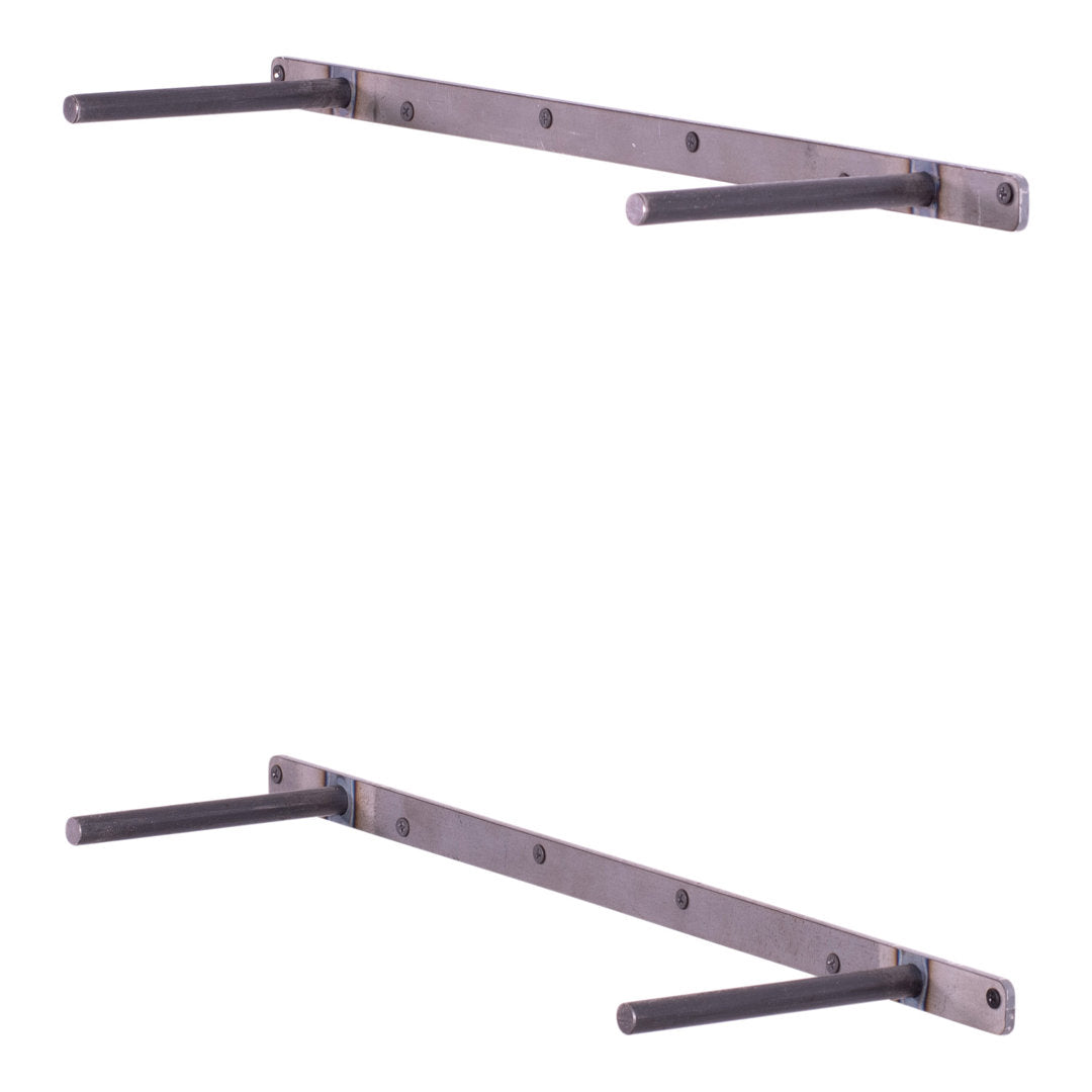 Bridgecliff 2 Piece Poplar Solid Wood Floating Shelf (Set of 2) Rosalind Wheeler Size: 1.38" H x 48" W x 6" D Finish: Midnight