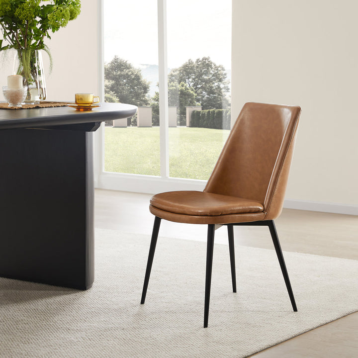 Betzalel Upholstered Parsons Chair (Set of 2) Wade Logan® Upholstery Color: Brown