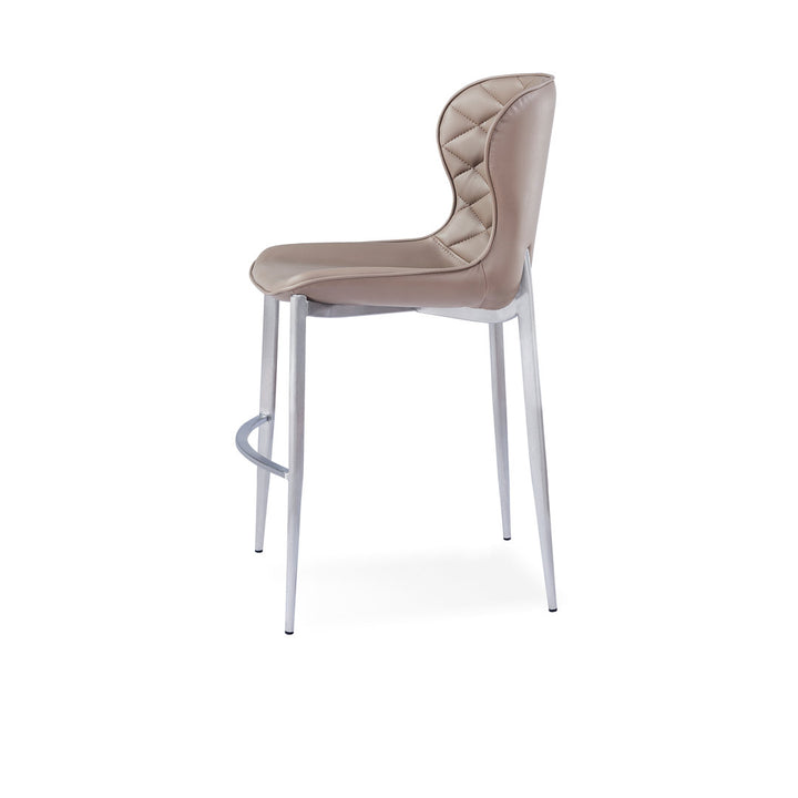 Albert Upholstered Bar & Counter Stool Upper Square™ Upholstery Color: Taupe, Base Color: Stainless Steel Seat Height: Counter Stool (24” Seat Height)