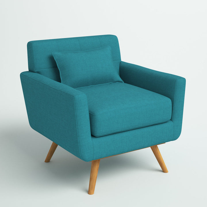 Norton St Philip 34" Wide Tufted Polyester Armchair Mercury Row® Fabric: Teal Blue