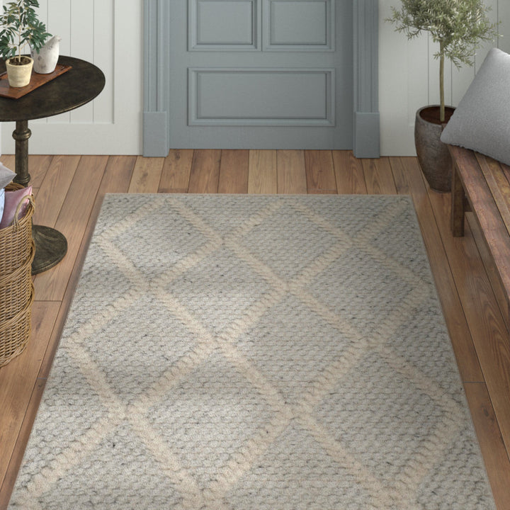 Huberty Hand Woven 60% Wool And 40% Viscose Geometric Rug Union Rustic Rug Size: Rectangle 6' x 9'