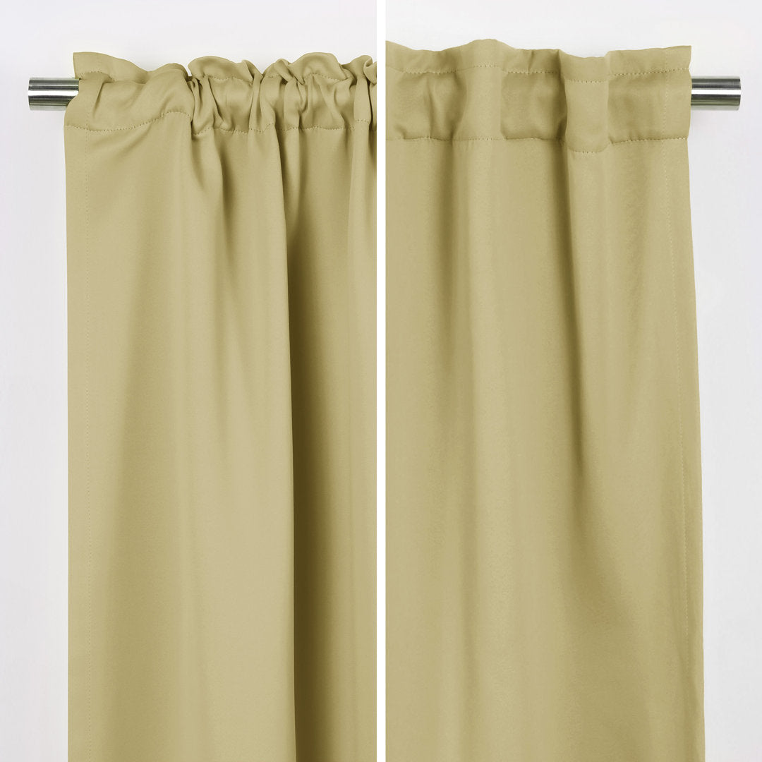 Bantam Solid Blackout Thermal Rod Pocket Curtain Panels (Set of 2) Ebern Designs Curtain Color: Sage Size per Panel: 52" W x 84" L