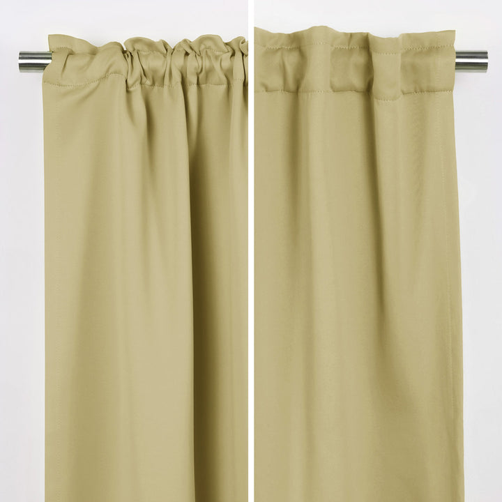 Bantam Solid Blackout Thermal Rod Pocket Curtain Panels (Set of 2) Ebern Designs Curtain Color: Sage Size per Panel: 52" W x 84" L