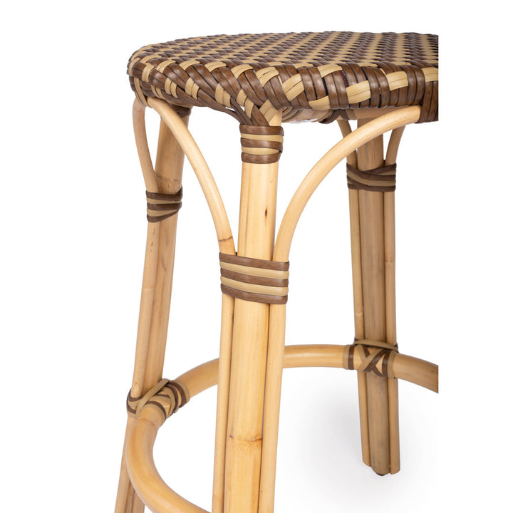 Alastair Bar & Counter Stool Birch Lane™ Color: Brown/Tan Dot/Natural Rattan Frame Seat Height: Counter Stool (24" Seat Height)