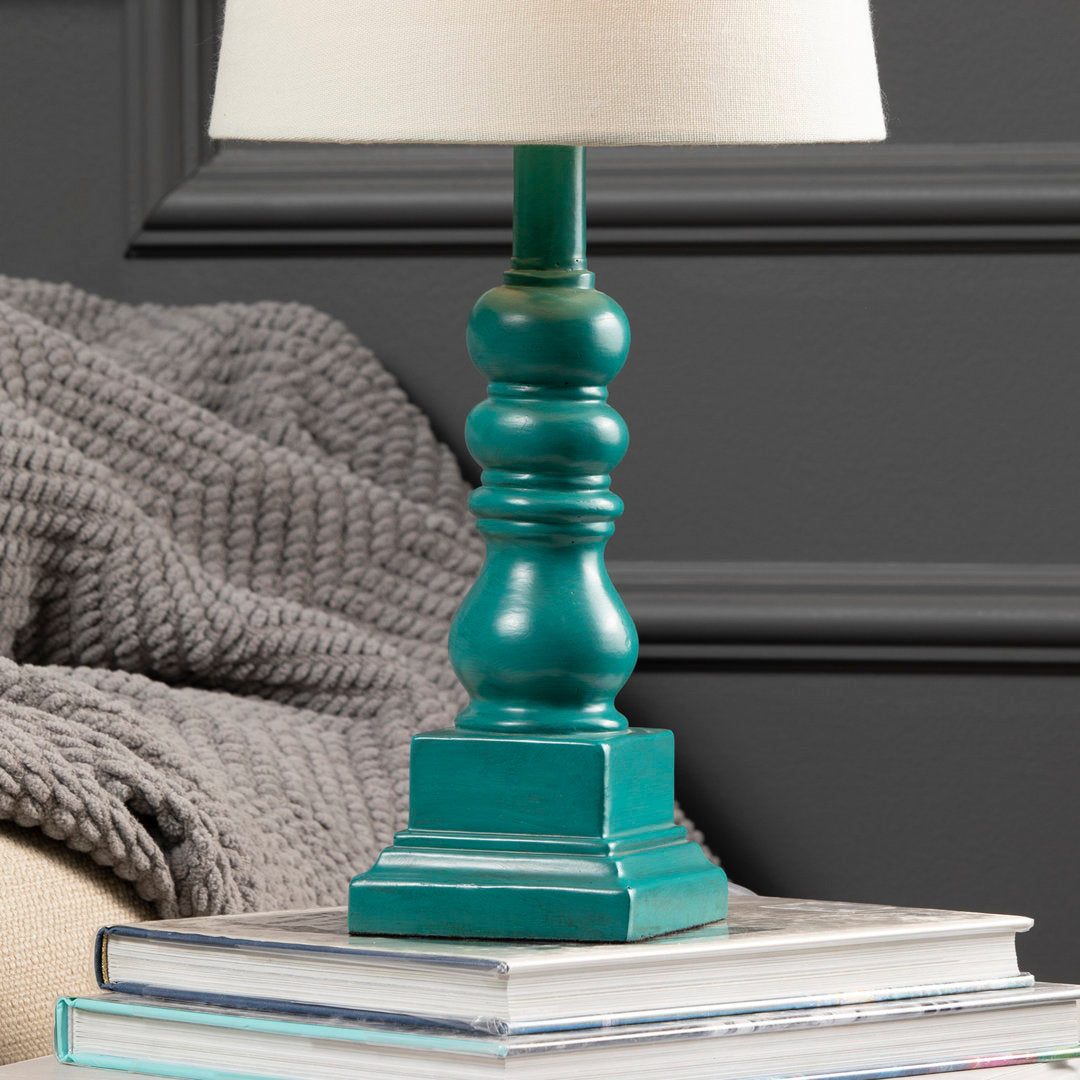 Whittier 19" Resin Table Lamp Ophelia & Co. Base Color: Blue, Shade Color: White