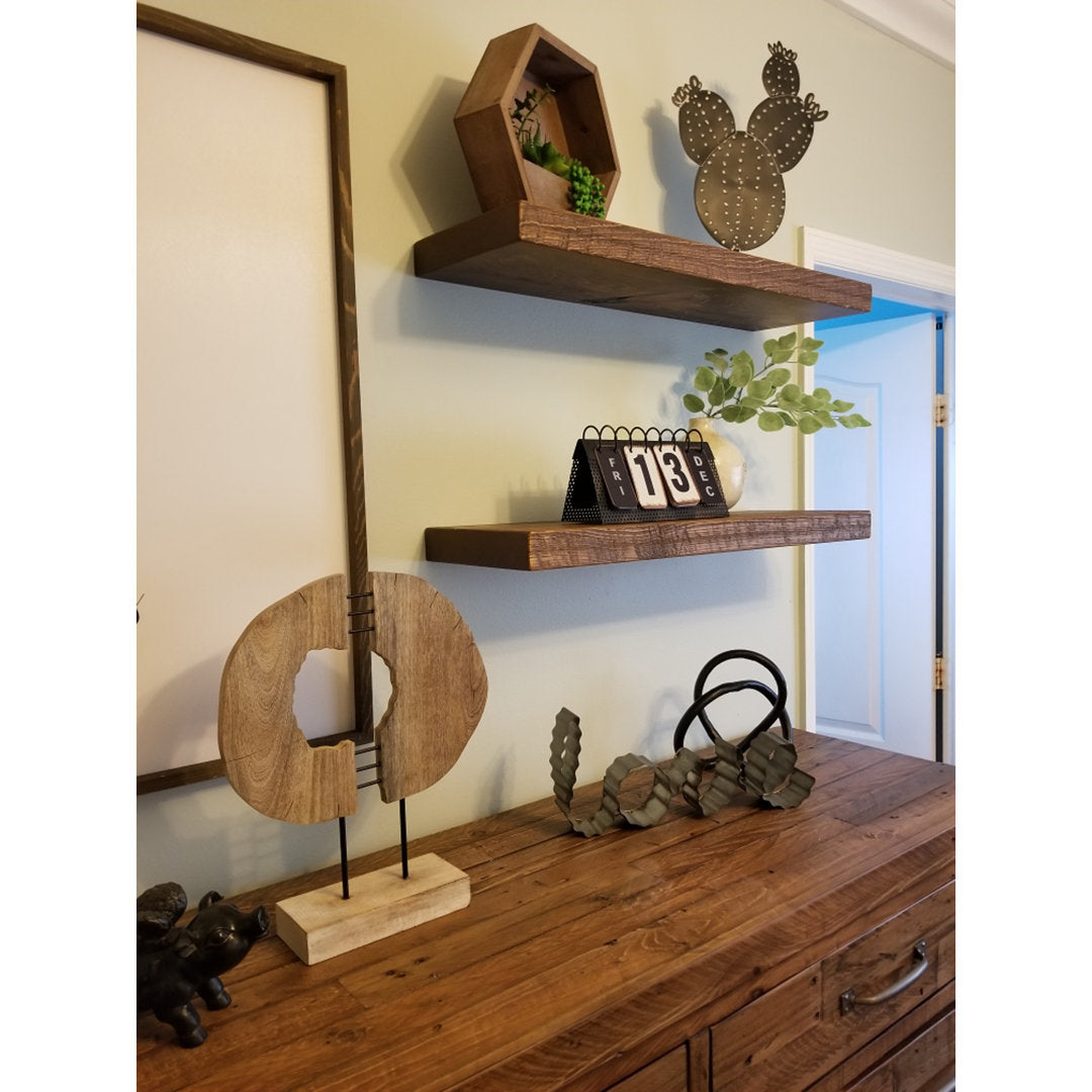 Eneas Pine Solid Wood Floating Shelf Millwood Pines Size: 2" H x 24" W x 6" D Finish: Brown