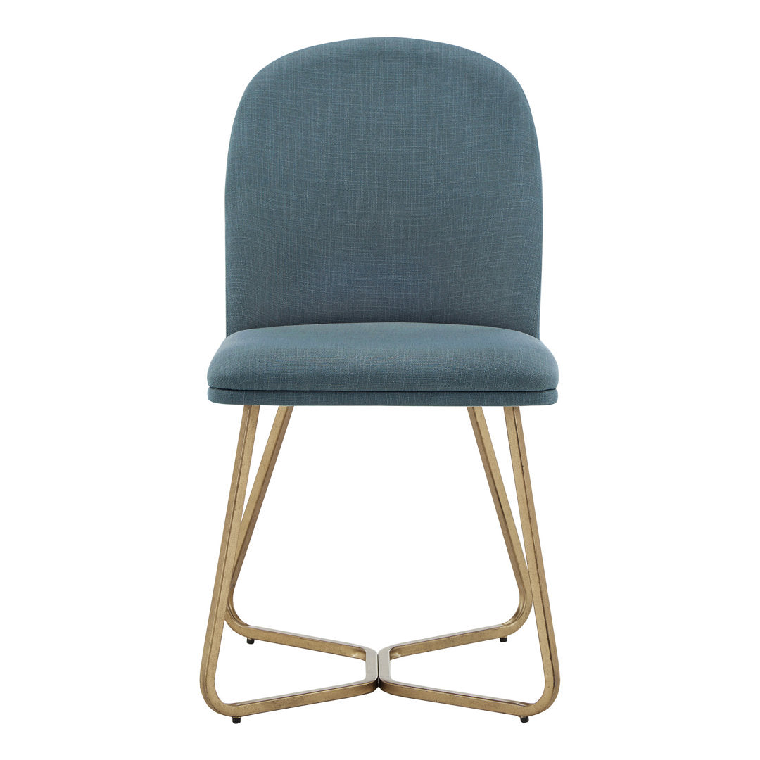 Ainhoa Linen Upholstered Side Chair (Set of 2) Etta Avenue™ Upholstery Color: Blue