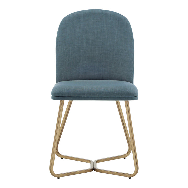 Ainhoa Linen Upholstered Side Chair (Set of 2) Etta Avenue™ Upholstery Color: Blue