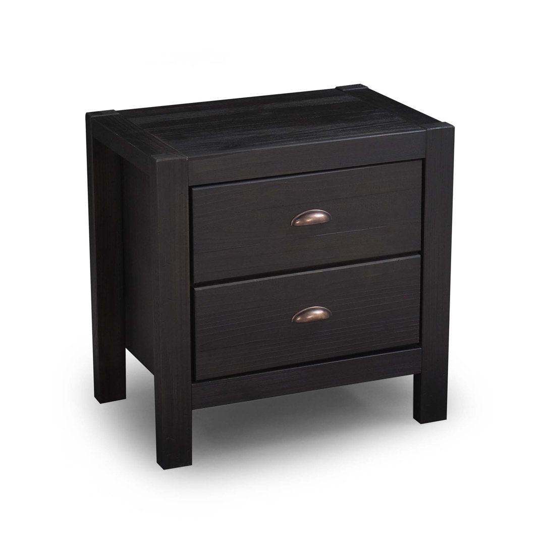 Montauk 2 Drawer Nightstand Grain Wood Furniture Color: Farmhouse Black