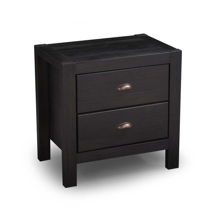 Montauk 2 Drawer Nightstand Grain Wood Furniture Color: Farmhouse Black