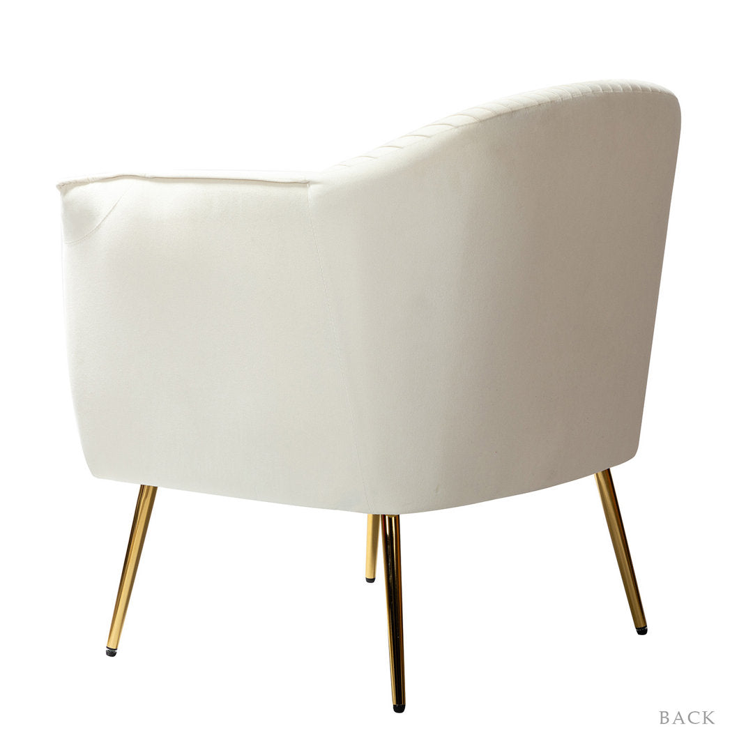 Ratzlaff 27" W Tufted Velvet Barrel Chair (Set of 2) Willa Arlo™ Interiors Fabric: Ivory Velvet