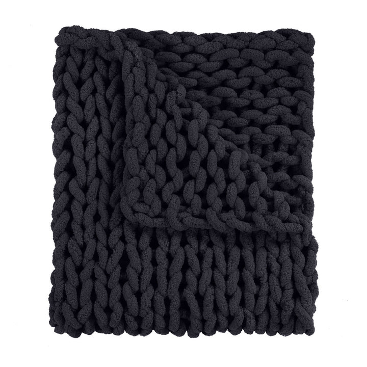 Chenille Knitted Chenille Throw Donna Sharp Color: Black