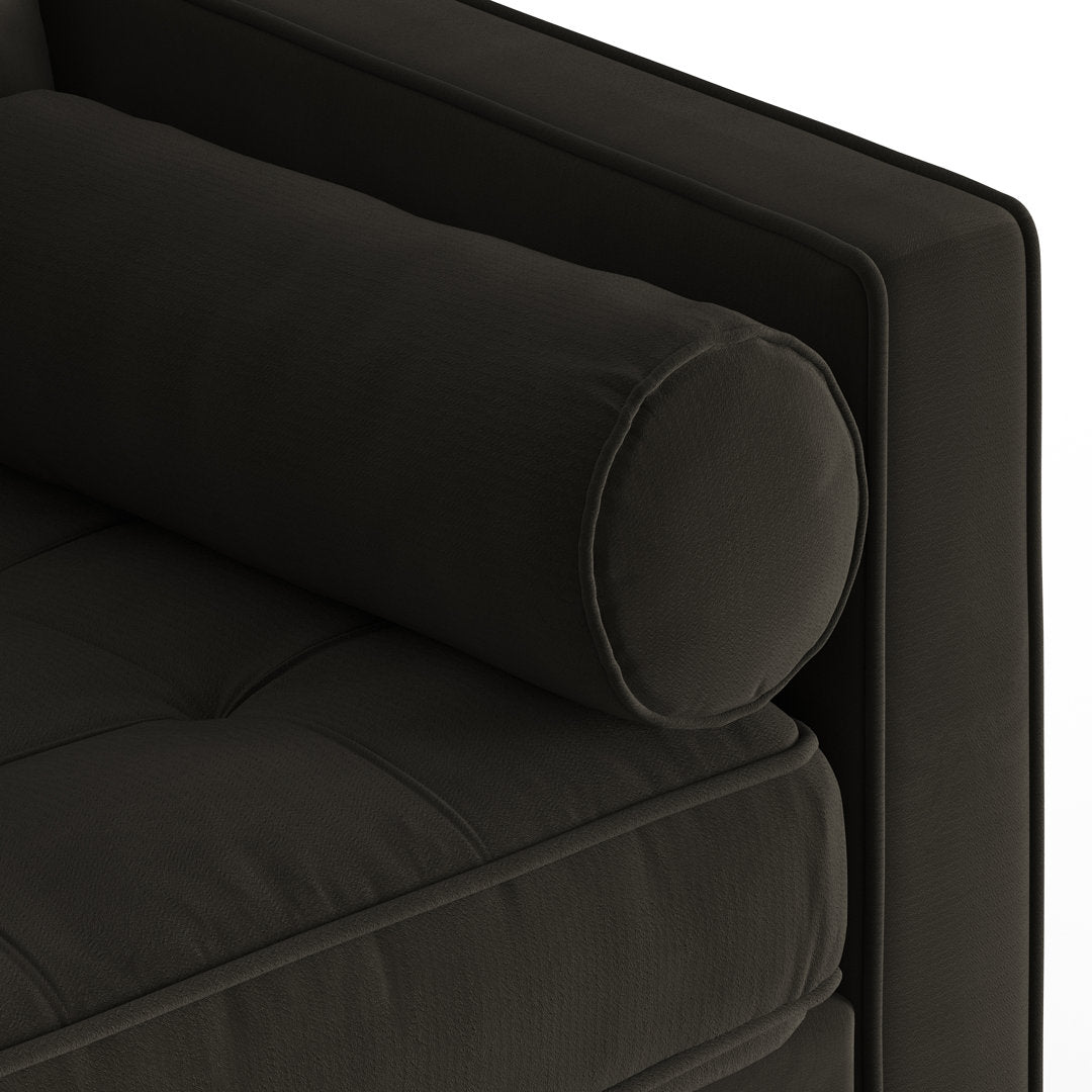 Geo 84" Wide Reversible Sofa and Chaise AllModern Body Fabric: Bella Smoke Performance Velvet
