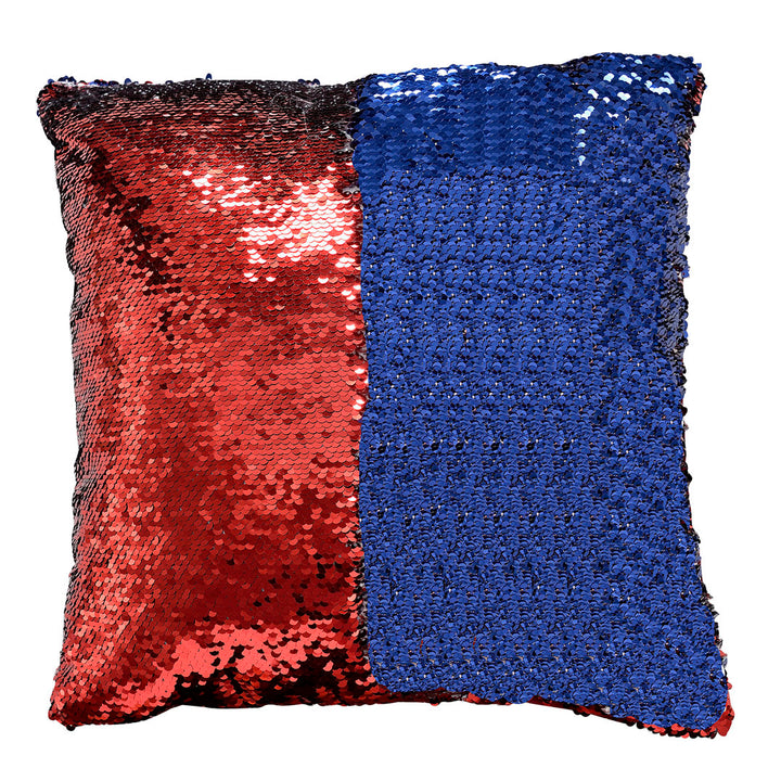 Mermaid Sequin Pillow Cover Urbanest Color: Red/Blue Size: 14" x 14"