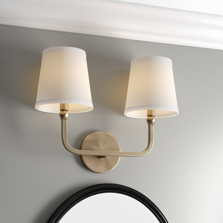 Climsland Dimmable Vanity Light Three Posts™ Finish: Aged Brass, Number of Lights: 2