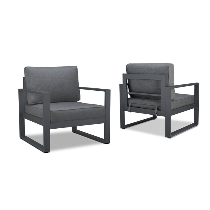 BALTIC Patio Chair (Set of 2) Real Flame Frame Color: Gray