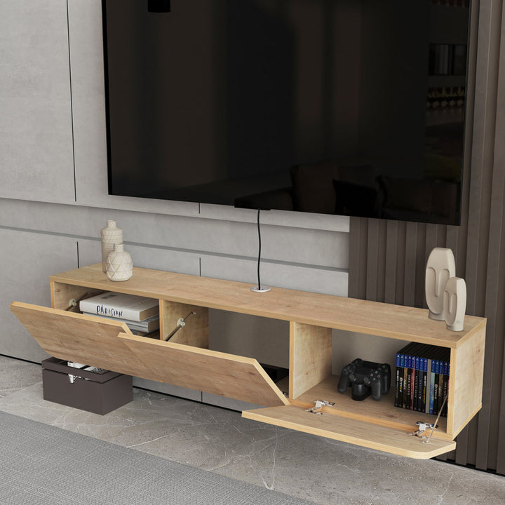Callysta Floating TV Stand Up to 78" TV's Wall Mounted Media Console Millwood Pines Color: Natural
