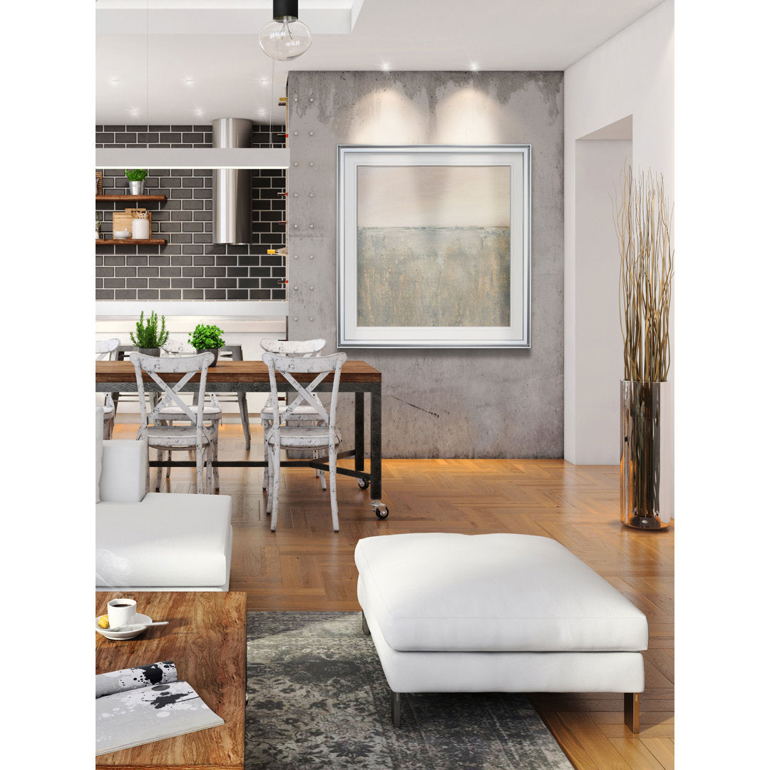 Sunset Marsh - Painting Print Wade Logan® Size: 23" H x 23" W x 1.5" D Format: Silver Framed