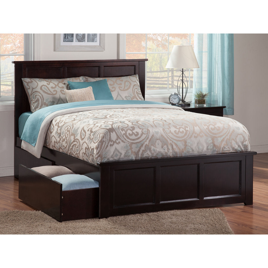 Amear Solid Wood Storage Platform Bed with Under Bed Drawers Lark Manor™ Color: Espresso Size: Queen