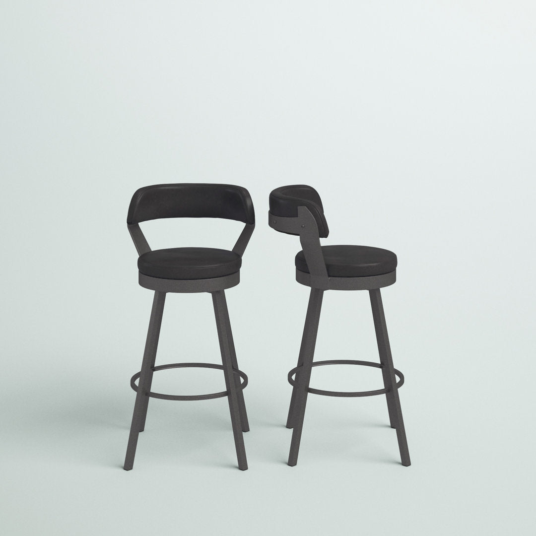 Berrin Bar & Counter Stool (Set of 2) Trent Austin Design® Upholstery: Black, Seat Height: Bar Stool (30.3" Seat Height)