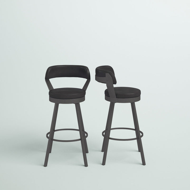 Berrin Bar & Counter Stool (Set of 2) Trent Austin Design® Upholstery: Black, Seat Height: Bar Stool (30.3" Seat Height)