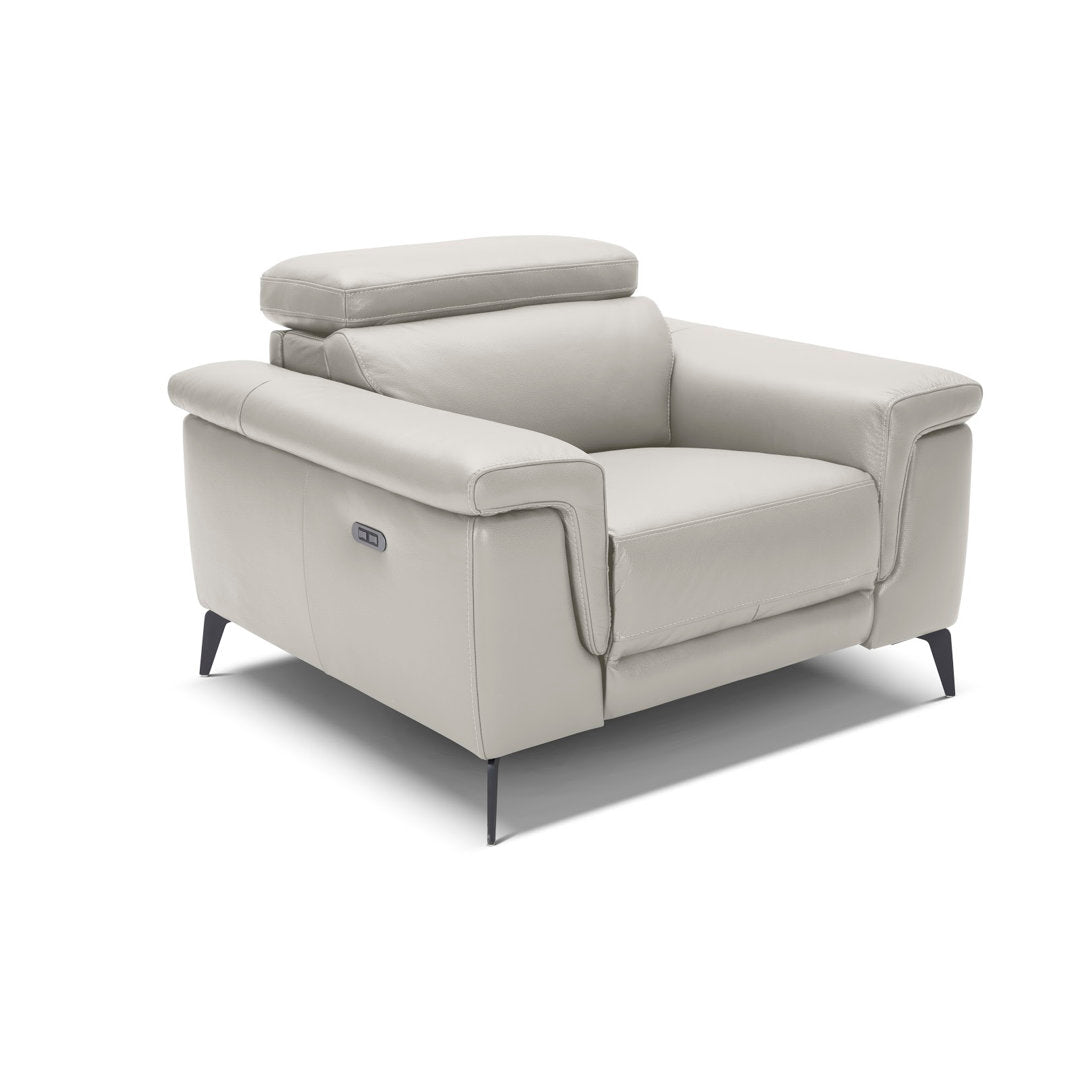Philippa 44" Wide Genuine Leather Power Zero Clearance Standard Recliner Orren Ellis Fabric: Smoke Gray Genuine Leather