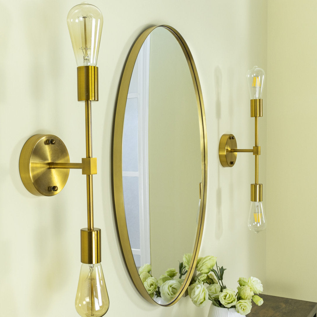 Javell Bathroom Mirror Ebern Designs Size: 36" x 24" Finish: Brushed Gold