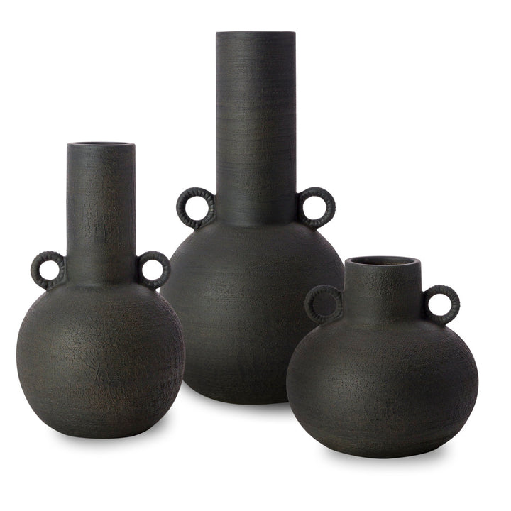3 Piece Iyanna Ceramic Table Vase Set Birch Lane™ Color: Black