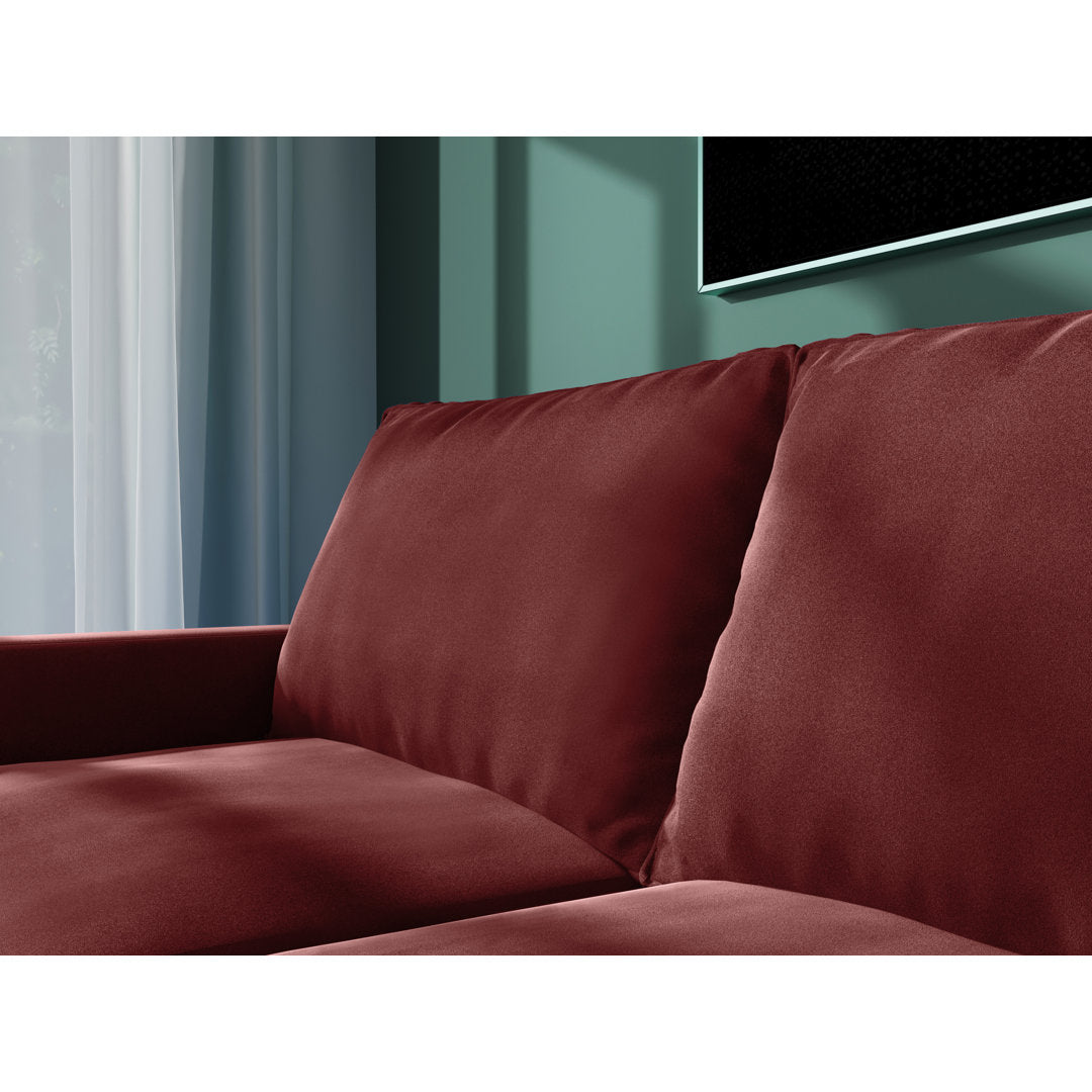 Markham 70" Velvet Square Arm Sofa Willa Arlo™ Interiors Fabric: Wine Red Polyester