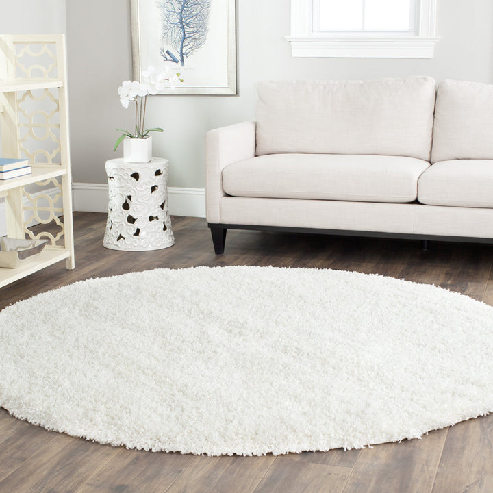 Assar White Area Rug Wade Logan® Rug Size: Round 9'