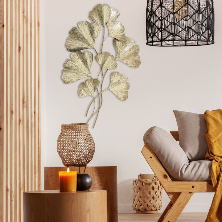 Ginko Leaves Bouquet Wall Décor Everly Quinn