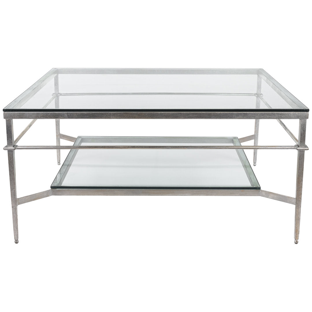 Genevieve Coffee Table with Storage Etta Avenue™ Table Base Color: Silver