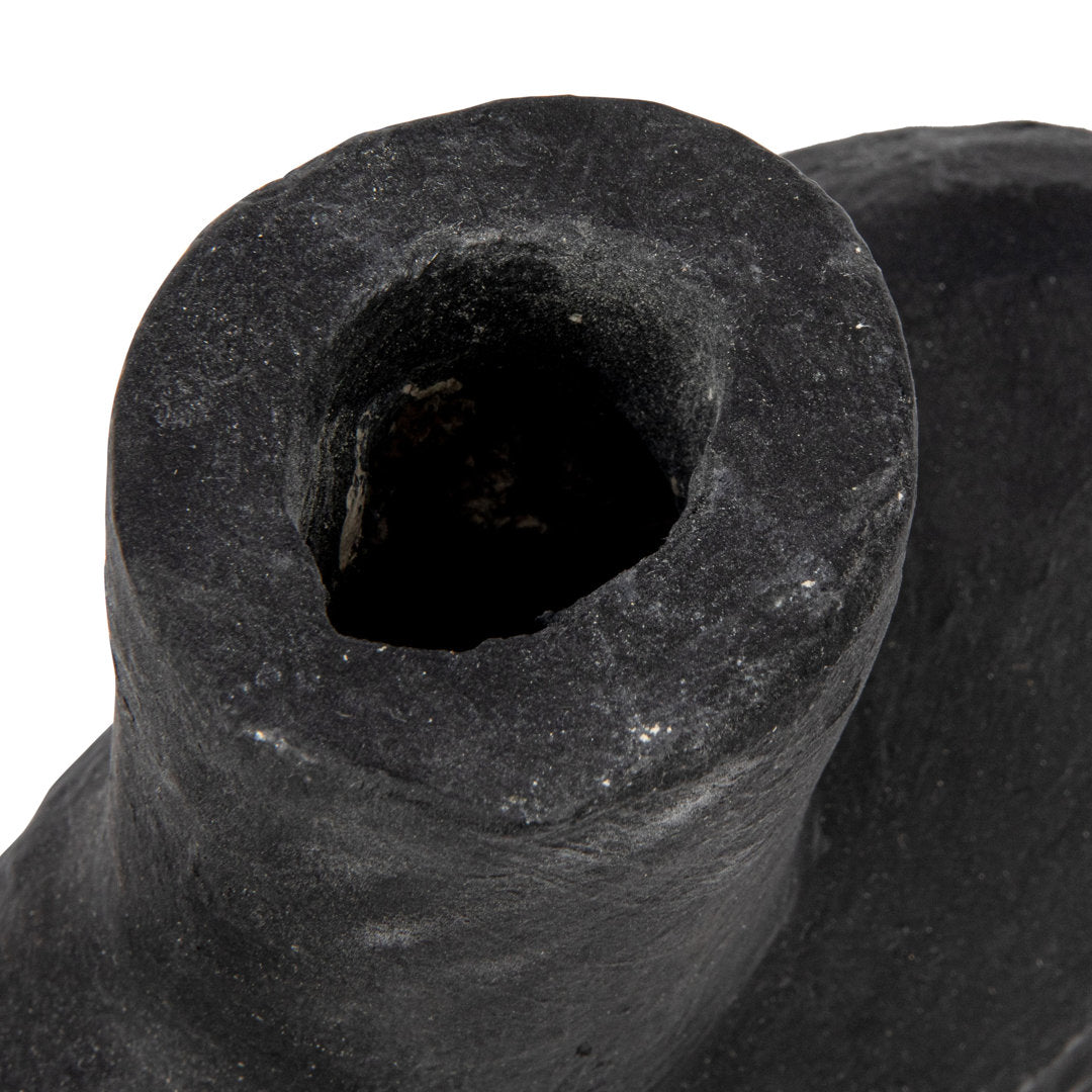Amador Gray 14" Stoneware Table Vase AllModern Color: Black